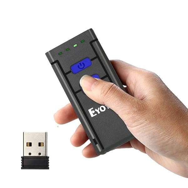 Eyoyo Mini 1D Wireless Barcode Scanner: 3-in-1 Bluetooth & Wired Connection for iPhone, Android, Windows & Mac