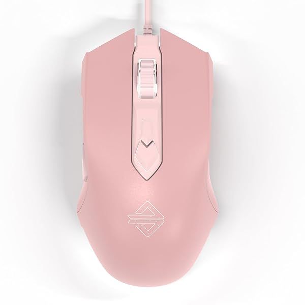 FELICON RGB Gaming Mouse: Ergonomic, 7 Programmable Buttons, 200-4800 DPI, LED Backlit - Compatible with Windows, Mac & Linux (Pink)
