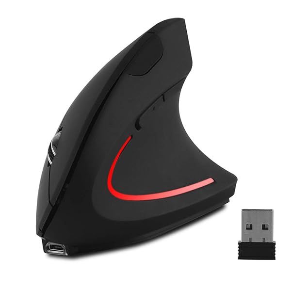 FIRSTMEMORY Wireless Ergonomic Vertical Mouse - High Precision 2.4G Rechargeable Optical Mouse for PC, Laptop & Mac