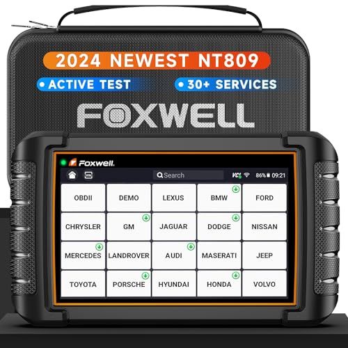 FOXWELL Scanner NT809 Bidirectional Scan Tool, Scanner for Car with 30+ Services, ABS/Oil Reset/Injector Coding/Throttle Relearn, All System OBD2 Scanner Diagnostic Tool with 3 Year Update