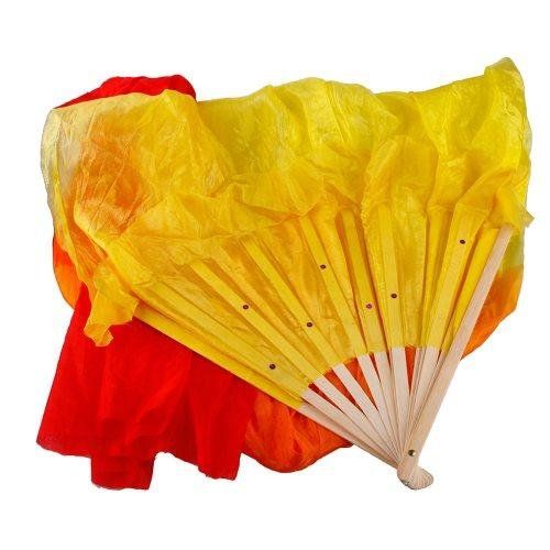 Colorful 1.5M Handmade Silk Bamboo Belly Dance Fans Veils - Perfect for Dance Performances