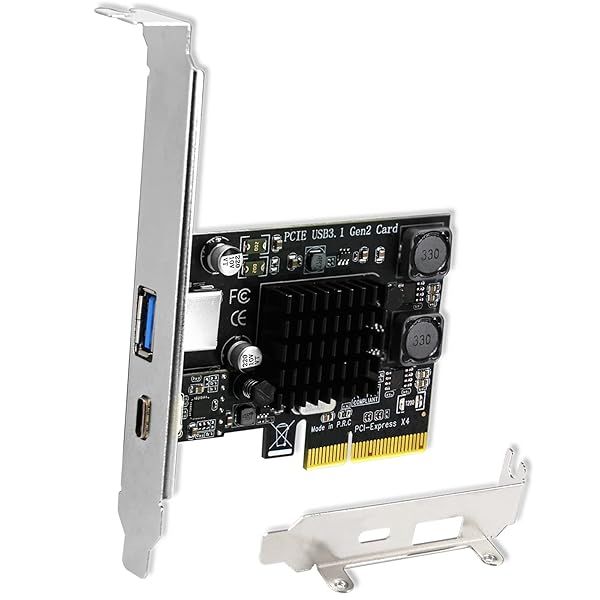 FebSmart 1X USB-A & USB-C 10Gbps PCIe Expansion Card for Windows, Mac & Linux - Self-Powered FS-AC-Pro