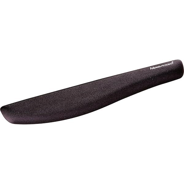 Fellowes PlushTouch Wrist Rest with FoamFusion Technology - Ergonomic Support for Comfort (Black, 9252101)