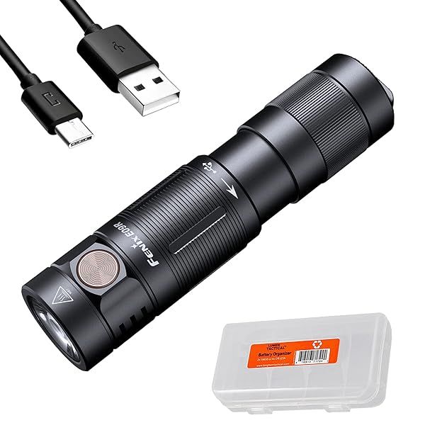 Fenix E09R EDC Flashlight: 600 Lumen USB-C Rechargeable with LumenTac Organizer - Ultimate Portable Lighting Solution