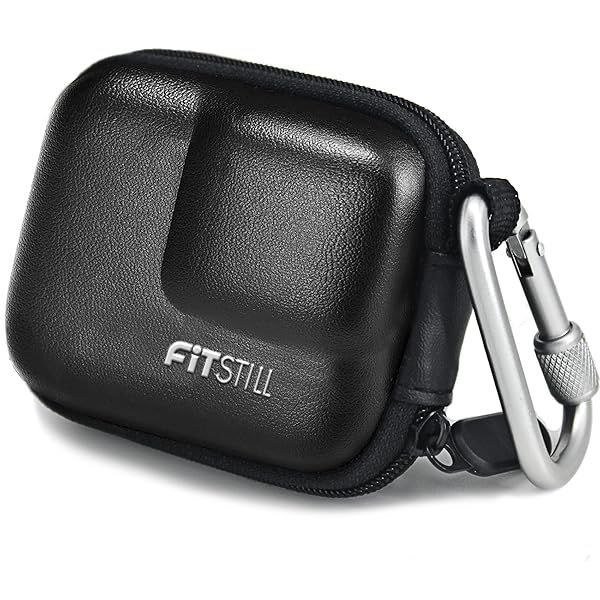 FiTSTILL Black PU Mini Carrying Case for GoPro Hero 13 & Other Action Cameras - Hard Shell Travel Storage