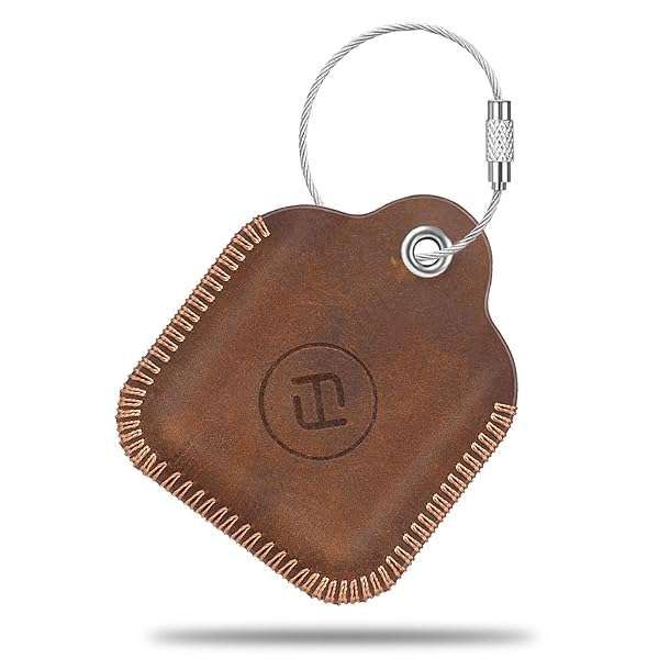 Fintie Genuine Leather Case for Tile Mate & Pro - Anti-Scratch Key Finder Cover with Keychain, Brown (2024-2016)