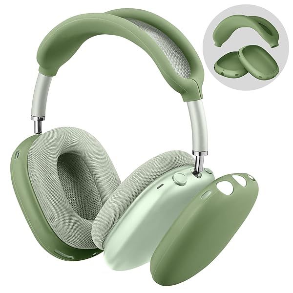 Fintie Silicone Case for AirPods Max - Anti-Scratch Ear Cup & Headband Cover in Green | Premium Accessory Protector