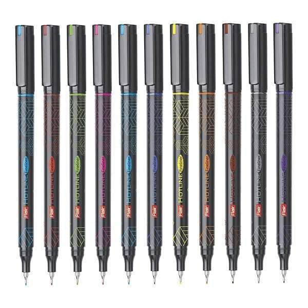 Flair Fineliner Hotline: High-Quality Metal Tip Pens - Pack of 10 for Precision Writing