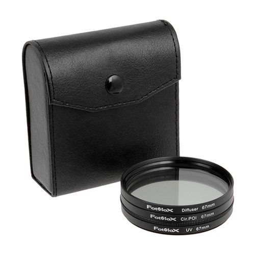 Fotodiox 67mm Filter Kit: UV, Circular Polarizer & Soft Diffuser for Canon, Nikon, Sony, Olympus, Pentax, Panasonic Cameras