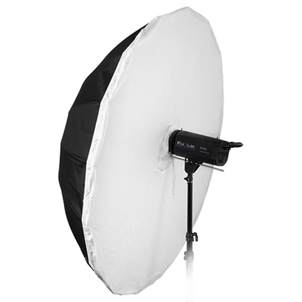 Fotodiox Pro 60in Parabolic Silver Reflective Umbrella Kit - Perfect for Photography with Diffusion Cover