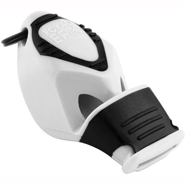 Fox 40 Classic Epik CMG Whistle with Lanyard - Perfect for Referees, Coaches, Safety Alerts & Survival (White)