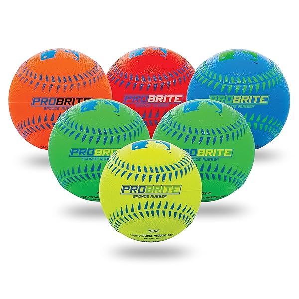 Franklin Sports Pro Brite Neon Rubber Teeball - MLB Youth Tball for Indoor & Outdoor Fun
