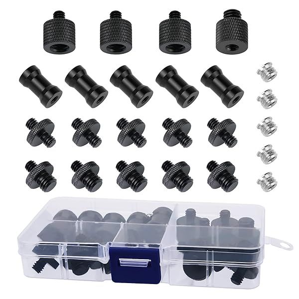Frgyee 24 Pcs Camera Screw Adapter Set: 1/4 to 1/4 & 1/4 to 3/8 Tripod Mount Converters for Cameras & Accessories