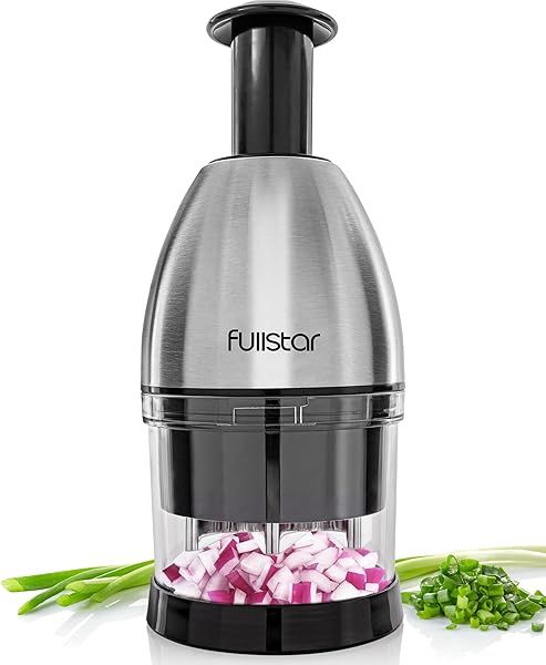 Fullstar Vegetable Chopper: Pro Onion & Veggie Slicer Dicer with Container - Efficient Hand Chopper for Quick Meal Prep