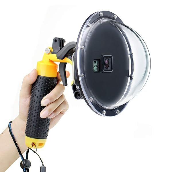 GEPULY Dome Port for GoPro Hero 7/6/5/2018 - Waterproof Housing & Floating Grip for Underwater Photography