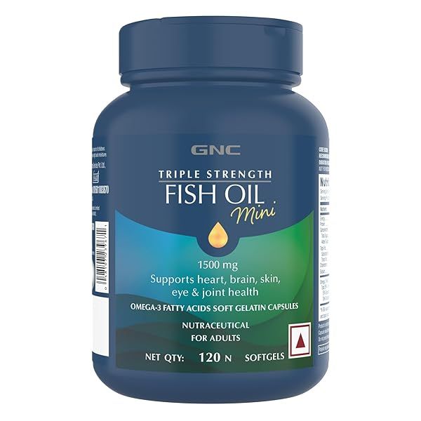 Buy GNC Triple Strength Omega 3 Fish Oil 1000mg - 120 Count for Joint, Skin, Eye & Heart Health Support