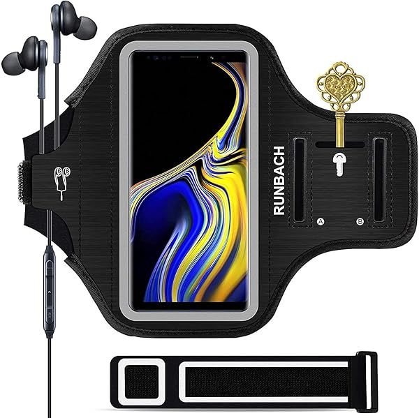 RUNBACH Sweatproof Armband for Galaxy Note 20/10+/9/8 - Fingerprint Touch & Card Slot for Running & Exercise