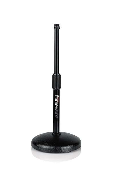 Buy Gator Frameworks Desktop Microphone Stand GFW-MIC-0501 - Adjustable Height & Weighted Base for Stability