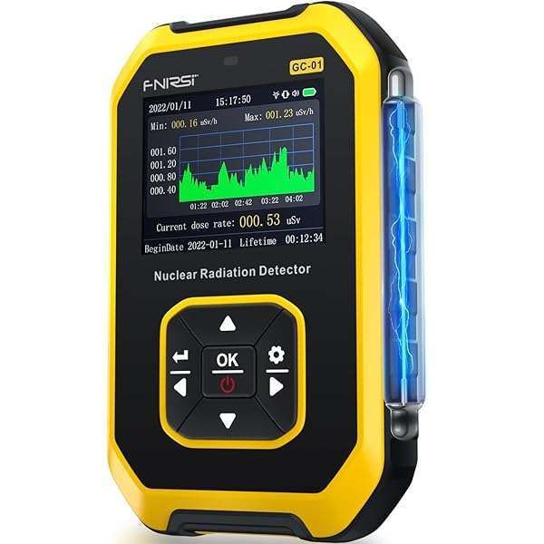 FNIRSI Geiger Counter: Portable Radiation Detector with LCD, Rechargeable Beta Gamma X-ray Monitor - 5 Dosage Units