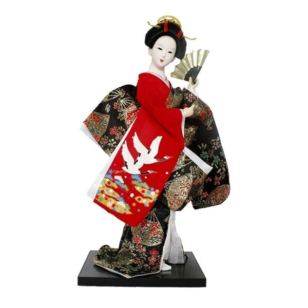 Geisha Doll Ornaments: Unique Japanese Resin Figurines for Home, Office & Garden Decor