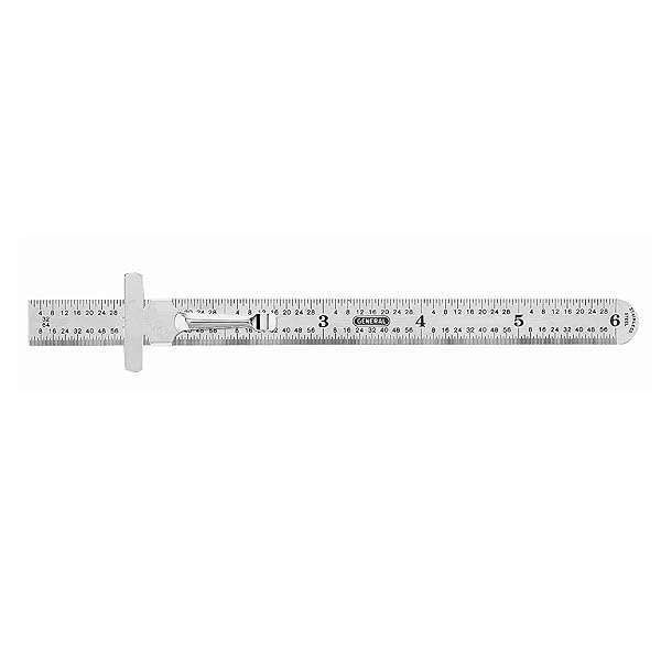 General Tools 300/1 6-Inch Flex Precision Stainless Steel Ruler - Chrome Finish for Accurate Measurements