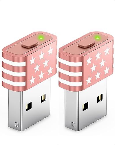 Undetectable Geyes Mouse Jiggler: Keep Your PC Awake with Dual Swing Modes - Plug & Play Metal Rose Gold