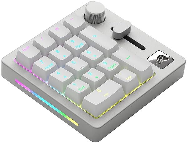 Glorious GMMK Mechanical Numpad: 10-Key USB Keypad with RGB, Hot Swappable, Volume Control - Wired & Bluetooth for Laptops