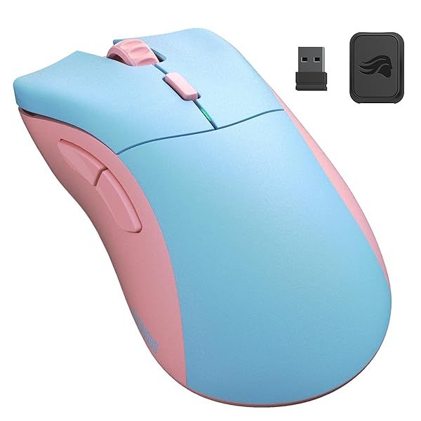 Glorious Model D Forge Wireless Mouse: Lightweight 58g, 19K Sensor, 80H Battery, 6 Buttons - Limited Edition Blue & Pink Gaming Mouse
