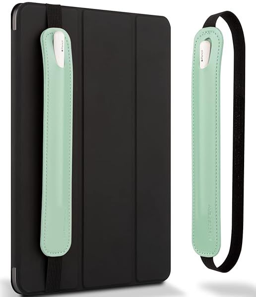 Goospery Pencil Holder for Apple Pencil (1st & 2nd Gen) - Mint PU Leather Sleeve for iPad Pro & All Tablets