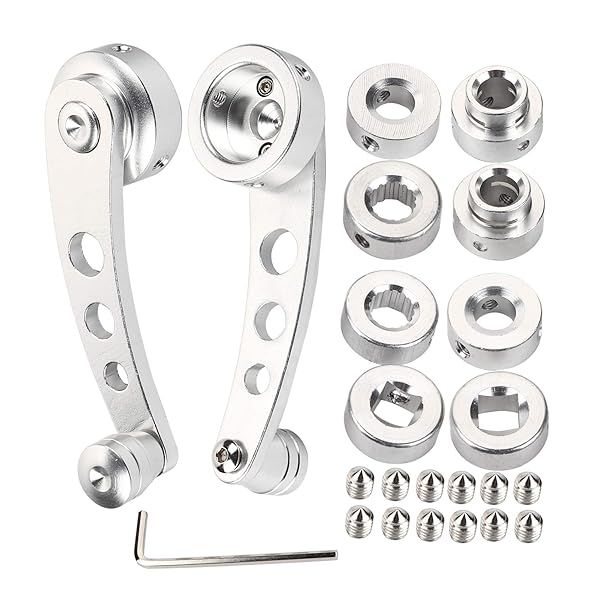 Universal Gorgeri Window Crank Handles - 2Pcs Silver Alloy Winder for S10 Car Windows