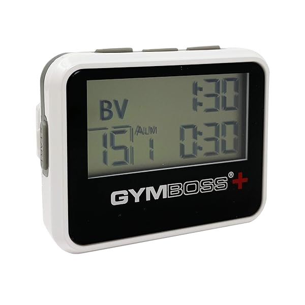 Gymboss Plus Interval Timer & Stopwatch - White/Black Hardcoat for Effective Workouts