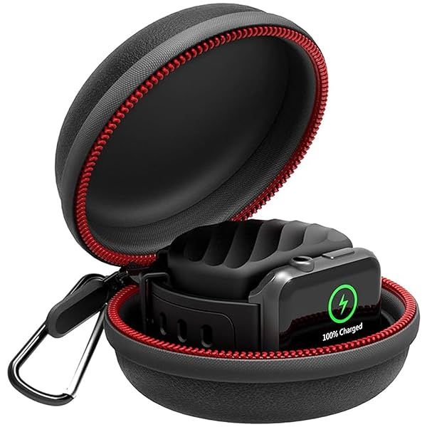 HALLEAST Travel Case for Apple Watch Charger - Portable EVA Dock for Series 1-10 with Night Stand Mode