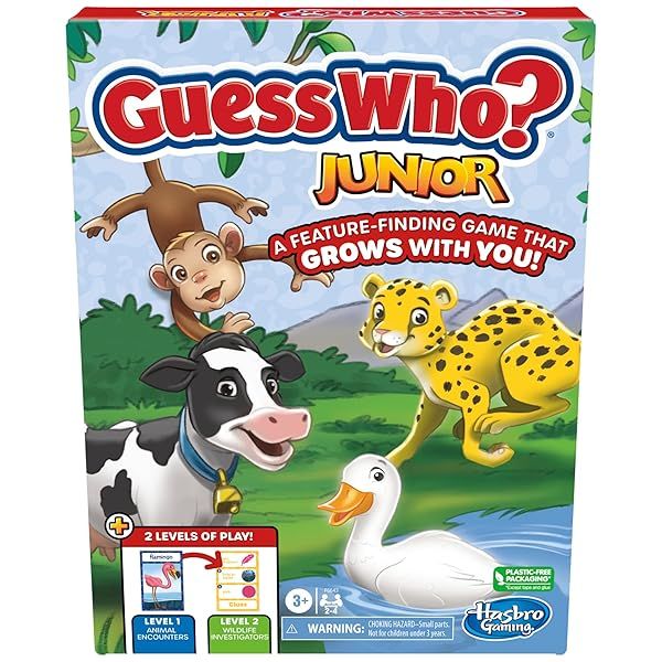 Hasbro Guess Who? Junior Board Game for Kids Ages 3+ | Fun 2-4 Player Preschool Game
