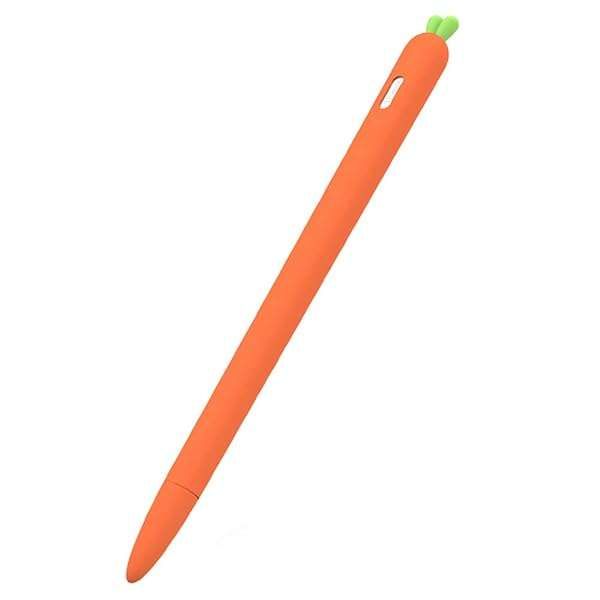 Carrot-Shaped Silicone Sleeve for Apple Pencil 2 - Shockproof Grip Holder & Cover in Orange