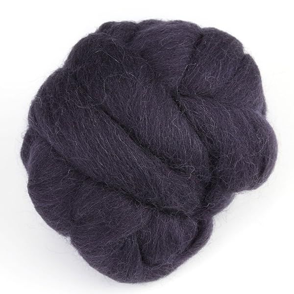 Buy Hilitand 1 Roll Dark Gray Wool Roving for Needle Felting & Hand Spinning - 2oz Merino Wool Fiber