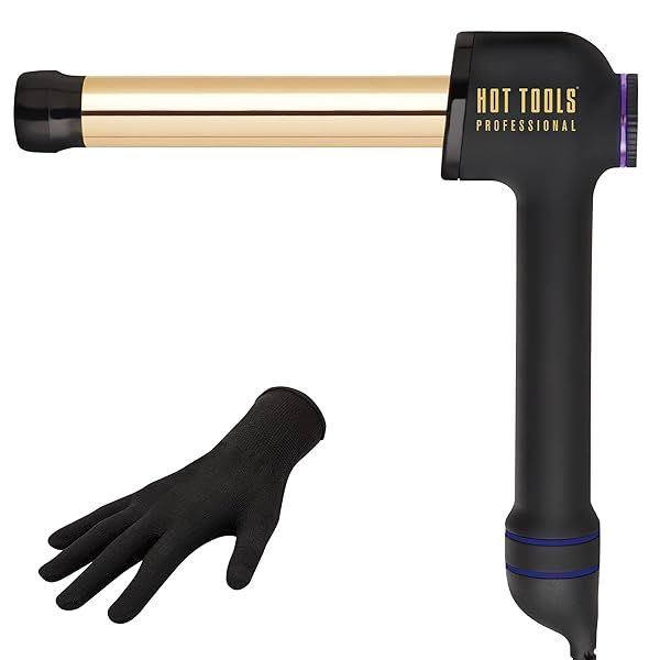 Hot Tools Pro Artist 24K Gold Curlbar: Long-Lasting Defined Curls with 1-Inch Curling Wand