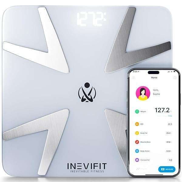 INEVIFIT Smart Body Fat Scale: Accurate Bluetooth Analyzer for Weight, Body Fat, Muscle & More - Unlimited Users