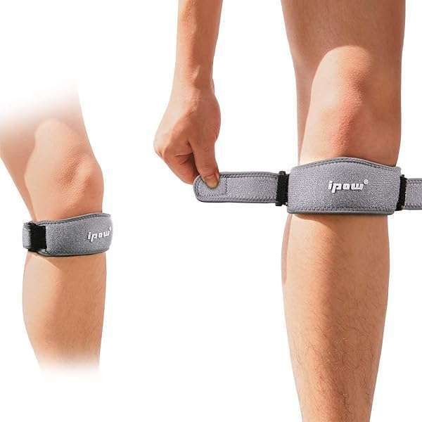 IPOW 2 Pack Knee Strap for Pain Relief | Adjustable Patellar Support for Basketball, Running, Jumpers Knee & More