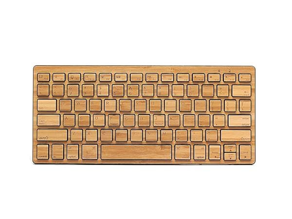 Impecca Custom Carved Bamboo Bluetooth Mini Keyboard KBB78BTK - Stylish, Eco-Friendly & Compact Design