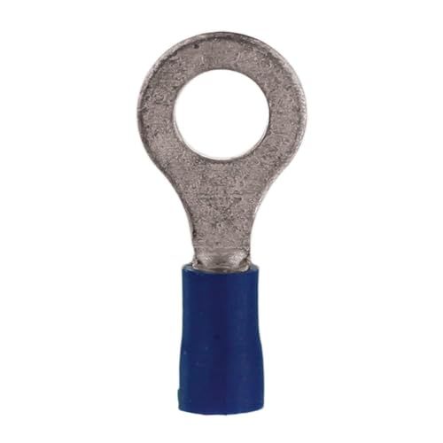 Buy 100 Pack Bay Vinyl Terminal Ring Connectors 16/14 Gauge 1/4 Inch - Durable Blue BVRT14