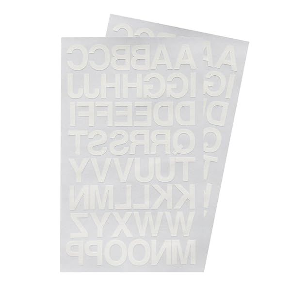 Iron-On 1-Inch White Letter Transfers for Clothing - 2 Sheets for Easy Customization