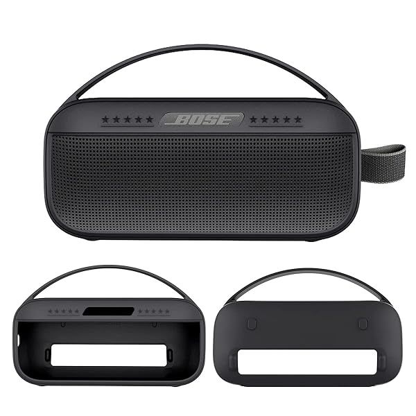 JCHPINE Silicone Cover Case for Bose SoundLink Flex - Durable Protective Sleeve in Dark Black