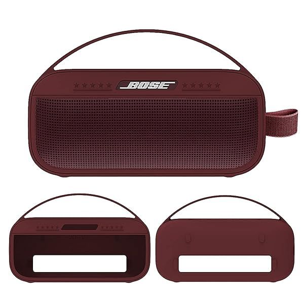 JCHPINE Silicone Cover Case for Bose SoundLink Flex - Protective Carmine Red Sleeve for Bluetooth Speaker Accessories