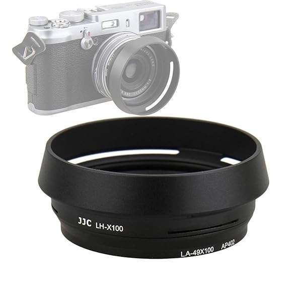 JJC LH-JX100 Black Metal Lens Hood & 49mm Filter Adapter for Fujifilm X100 Series - Perfect Shade & Replacement