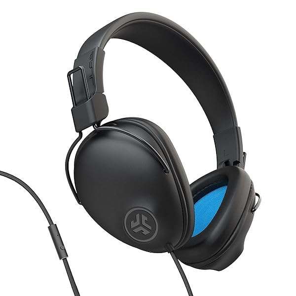 JLab Studio Pro Over-Ear Headphones: Tangle-Free, Ultra-Plush Comfort & C3 Sound with 40mm Drivers - Black