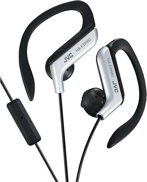 JVC HA-EBR80S Sports Clip Headphones - Silver, One Size | Comfortable & Durable for Active Lifestyles