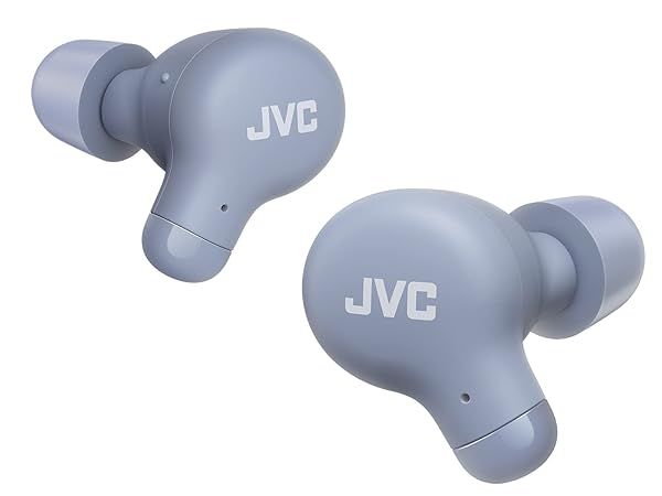 JVC HAA18TA Marshmallow True Wireless Earbuds: 28-Hour Battery, Neodymium Sound, Memory Foam Comfort - Blue
