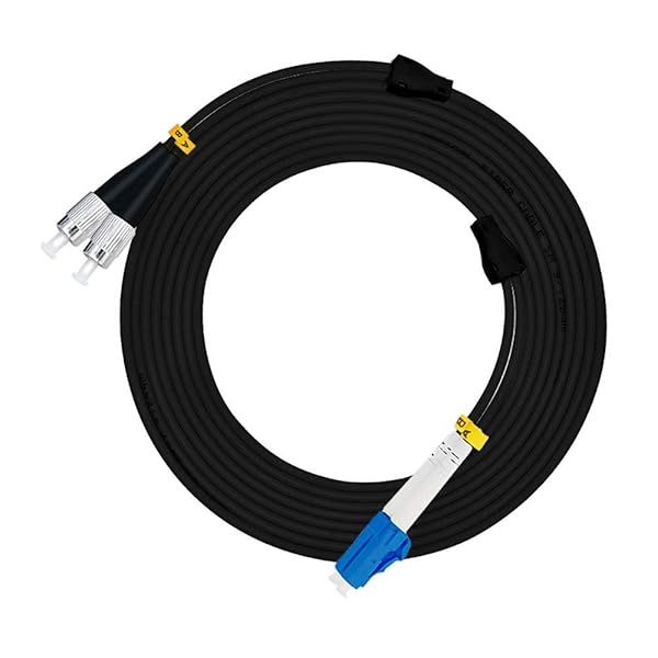 Jeirdus 150M LC to FC Outdoor Armored Duplex 9/125 SM Fiber Optic Cable Jumper Optical Patch Cord Singlemode 150Meters 492ft LC-FC