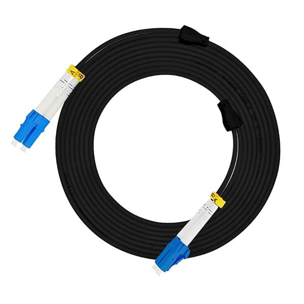 Jeirdus 150M LC to LC Outdoor Armored Duplex Fiber Optic Cable - 9/125 SM Jumper Patch Cord for Reliable Connectivity