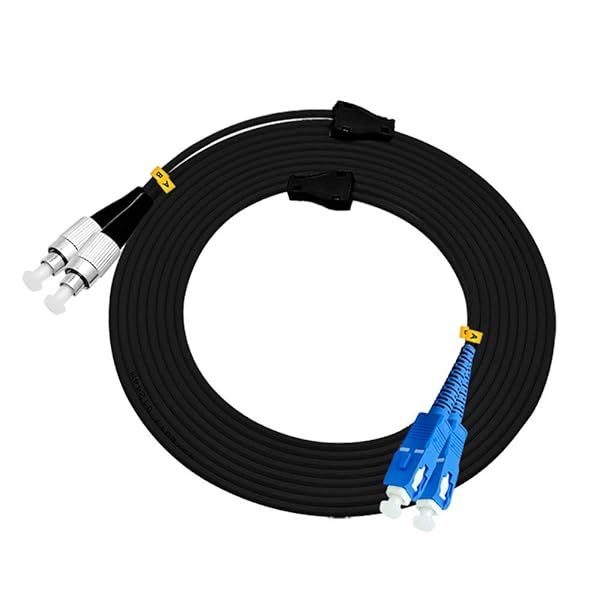 Jeirdus 15M SC to FC Outdoor Armored Duplex 9/125 SM Fiber Optic Cable Jumper - High-Quality Optical Patch Cord
